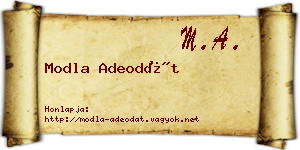 Modla Adeodát névjegykártya